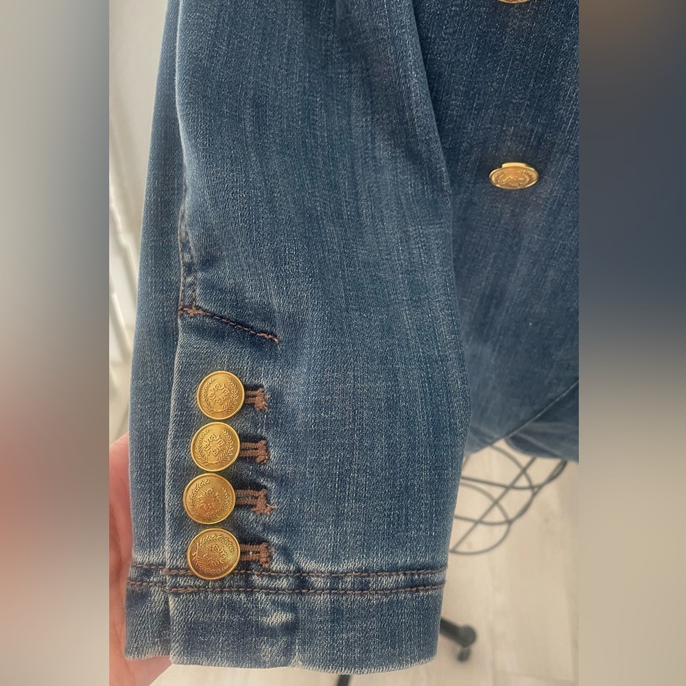 🆕 White House Black market Denim Studio Blazer - Picture 13 of 16